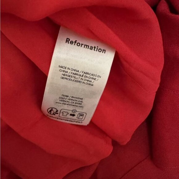 Reformation Katarin Linen Dress in Lipstick *NEW* - Picture 6 of 6